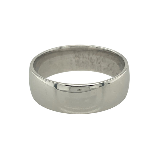9ct White Gold 7mm Wedding Band Ring