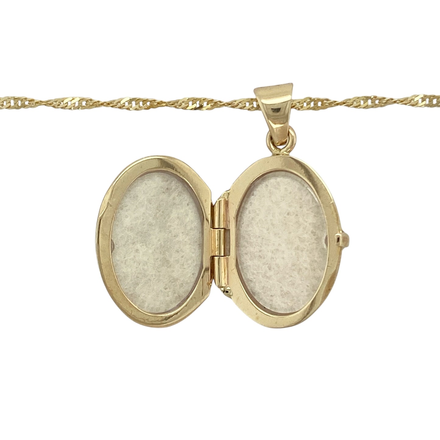 9ct Gold Cut Out Patterned Oval Locket 20" Necklace