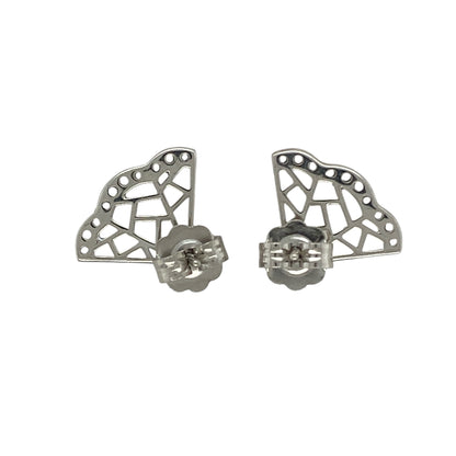 925 Silver & White Topaz Midnight Garden Peacock Clogau Stud Earrings