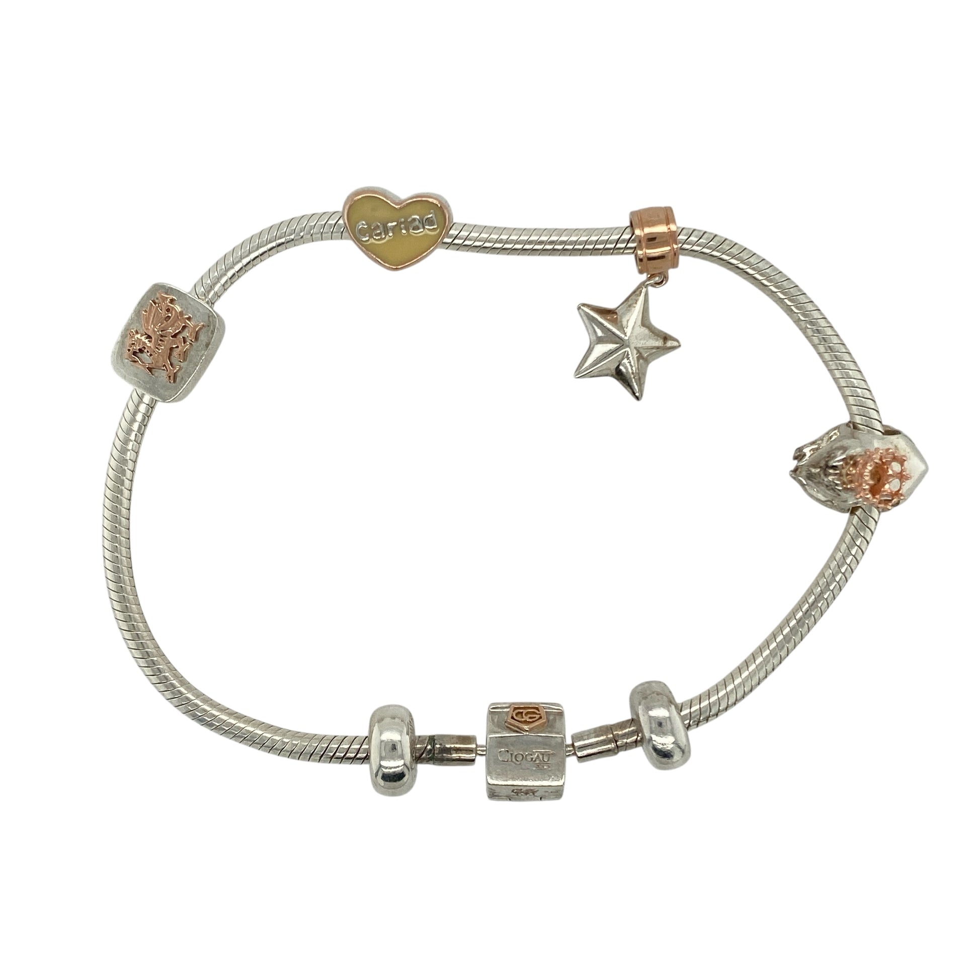 925 Silver Clogau 8" Charm Bracelet