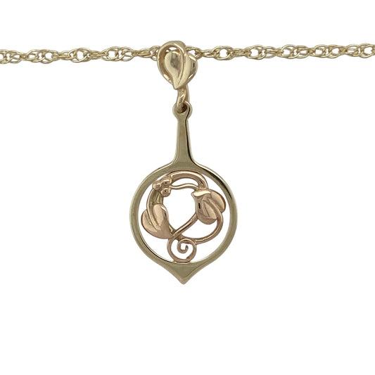 Bring symbolic beauty and timeless detail to your collection with this pre-owned Clogau Tree of Life pendant in 9ct yellow and rose gold, paired with an 18-inch Prince of Wales chain for a classic finish.

Design: The pendant measures 3.8cm long and features the iconic Tree of Life motif, symbolising growth, renewal, and harmony, accented with rose gold detailing for contrast.
Material: Made from 9-carat yellow and rose gold, the polished surface highlights the intricate two-tone design.