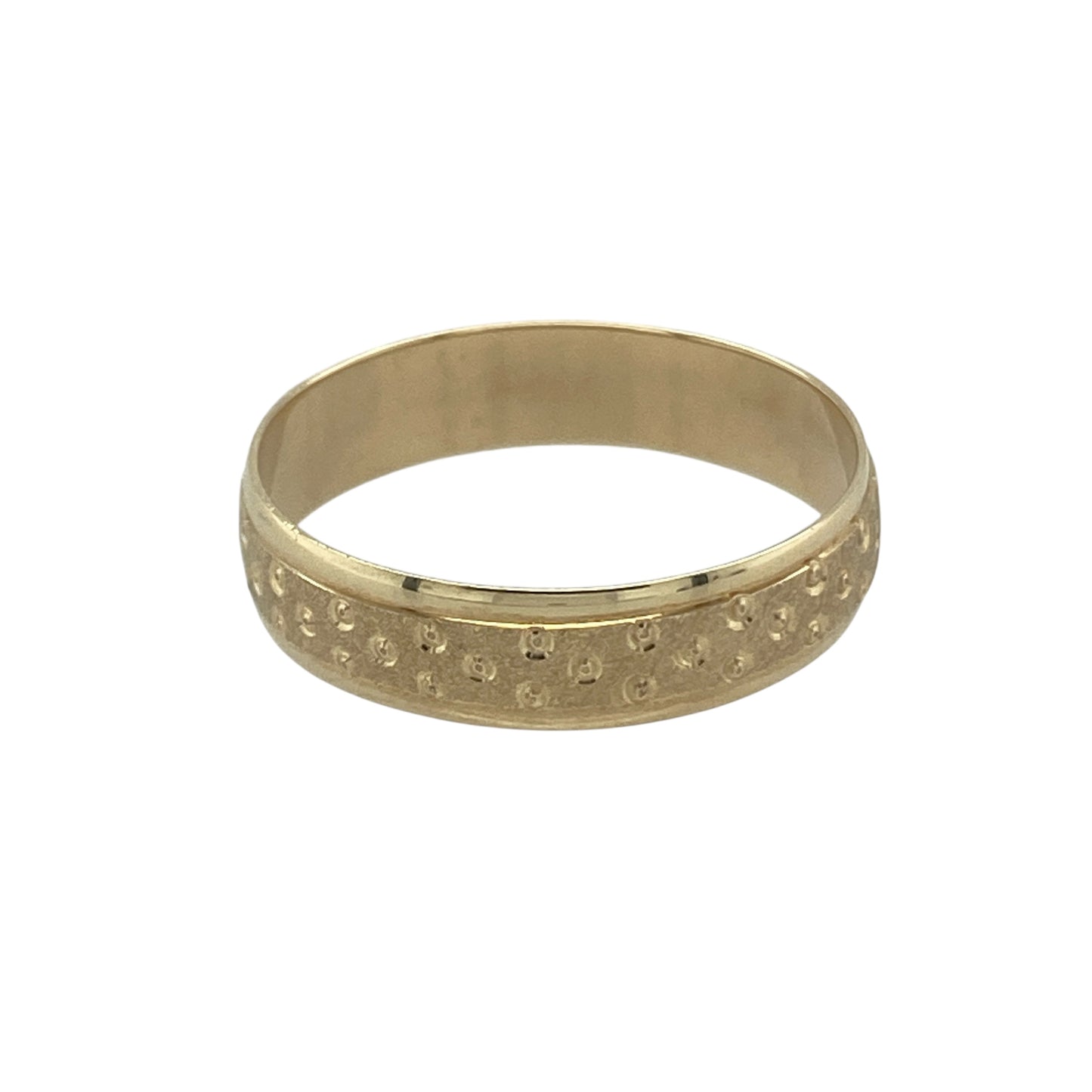 9ct Gold Spotty Patterned Band Ring