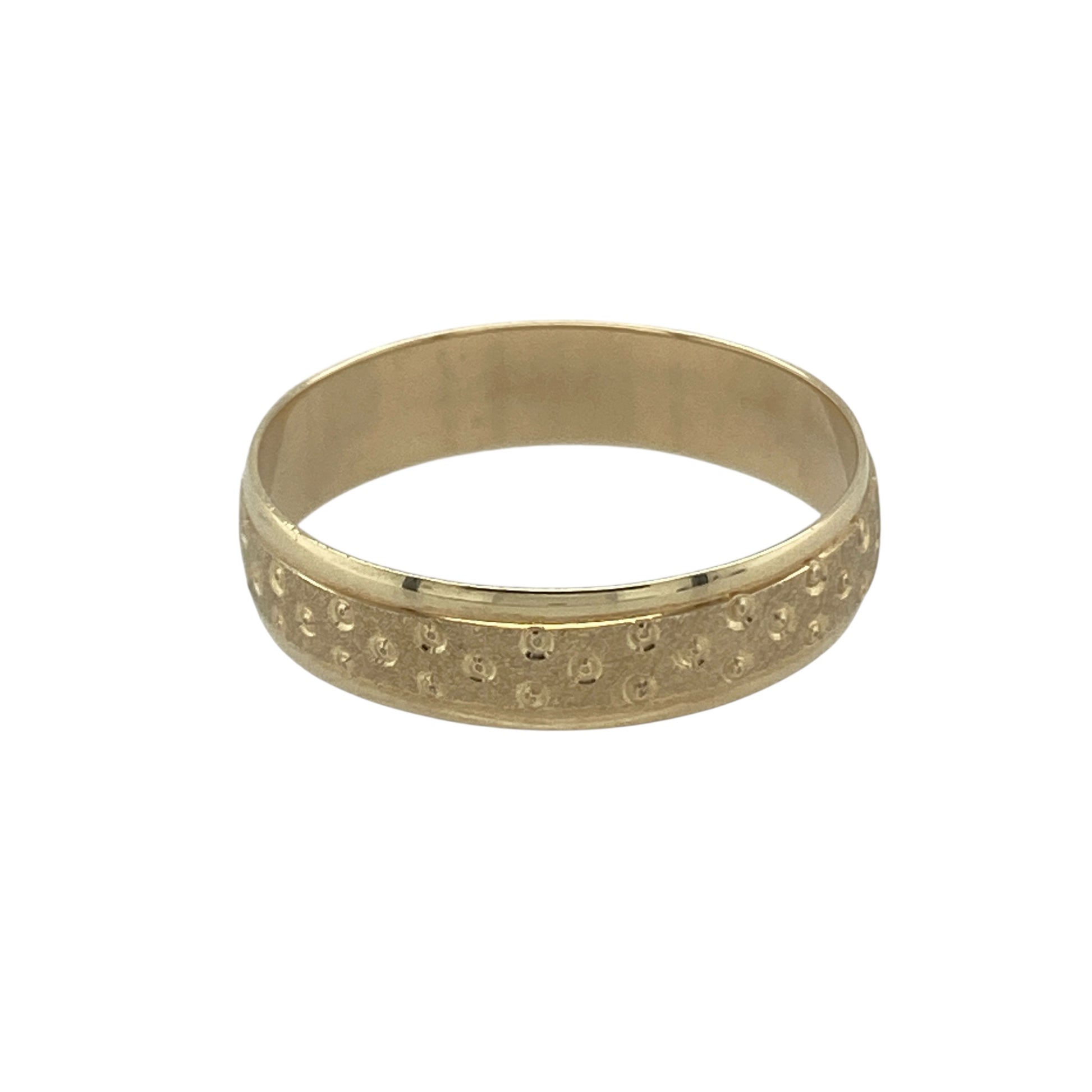 9ct Gold Spotty Patterned Band Ring