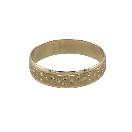 9ct Gold Spotty Patterned Band Ring