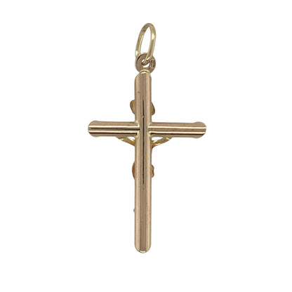 Bring timeless faith and classic style to your collection with this pre-owned 9ct yellow gold crucifix pendant, a meaningful piece with enduring appeal.

Design: The pendant features a traditional crucifix design with fine detailing, creating a symbolic and elegant look.
Material: Made from 9-carat yellow gold, the polished finish enhances the detail and adds warmth to the piece.