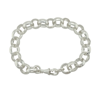 New 925 Solid Silver 8.25" Patterned Belcher Bracelet