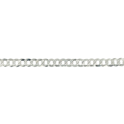 New 925 Silver 24" Diamond Cut Patterned Curb Chain