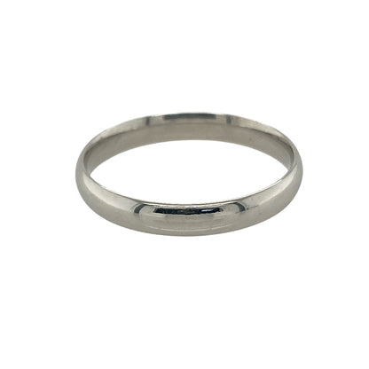 9ct White Gold 3mm Wedding Band Ring