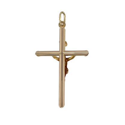 Bring faith and timeless elegance to your collection with this pre-owned 9ct yellow gold crucifix pendant—a classic and meaningful symbol of devotion and protection.

Design: The pendant features a traditional crucifix design with fine detailing that highlights the figure and cross, offering a refined and spiritual aesthetic.
Material: Made from solid 9-carat yellow gold, the polished finish enhances the intricate craftsmanship and gives the piece a warm, radiant glow.