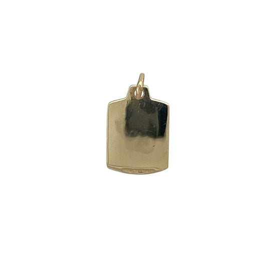 Bring faith and subtle elegance to your collection with this pre-owned 9ct yellow gold small rectangular St Christopher pendant—a delicate symbol of protection and safe travels.

Design: The pendant features a finely detailed depiction of St Christopher, the patron saint of travellers, within a rectangular frame. Its polished finish enhances the design, giving it a refined and classic look.
Material: Made from solid 9-carat yellow gold, the warm tone adds a timeless touch of luxury to this meaningful piece.