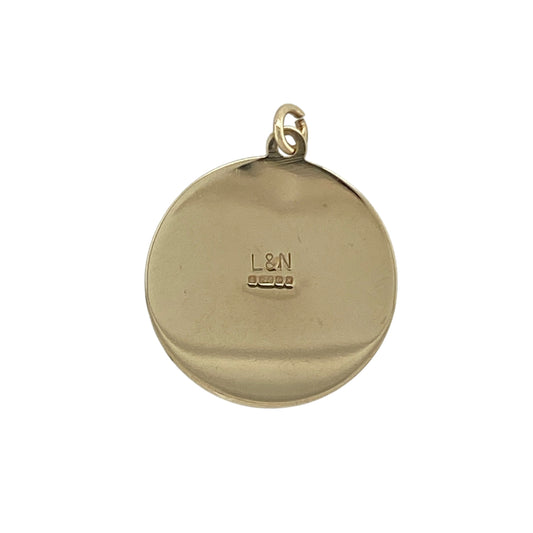 Bring faith, protection, and classic elegance to your collection with this pre-owned 9ct yellow gold round St Christopher pendant—a meaningful design symbolising safe travels and guidance.

Design: The pendant features a detailed depiction of St Christopher, the patron saint of travellers, surrounded by a polished circular border for a timeless and refined look.
Material: Made from 9-carat yellow gold, the warm tone enhances the intricate detailing and adds a touch of traditional charm.