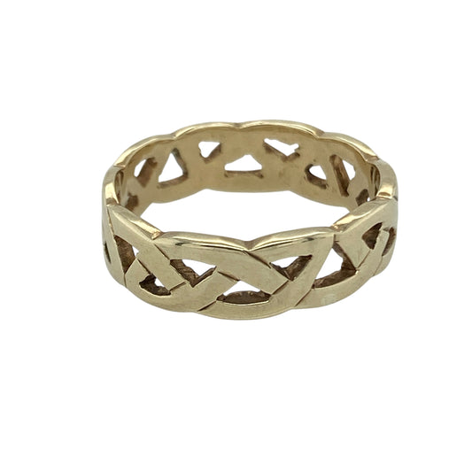 9ct Gold Open Celtic Weave Band Ring