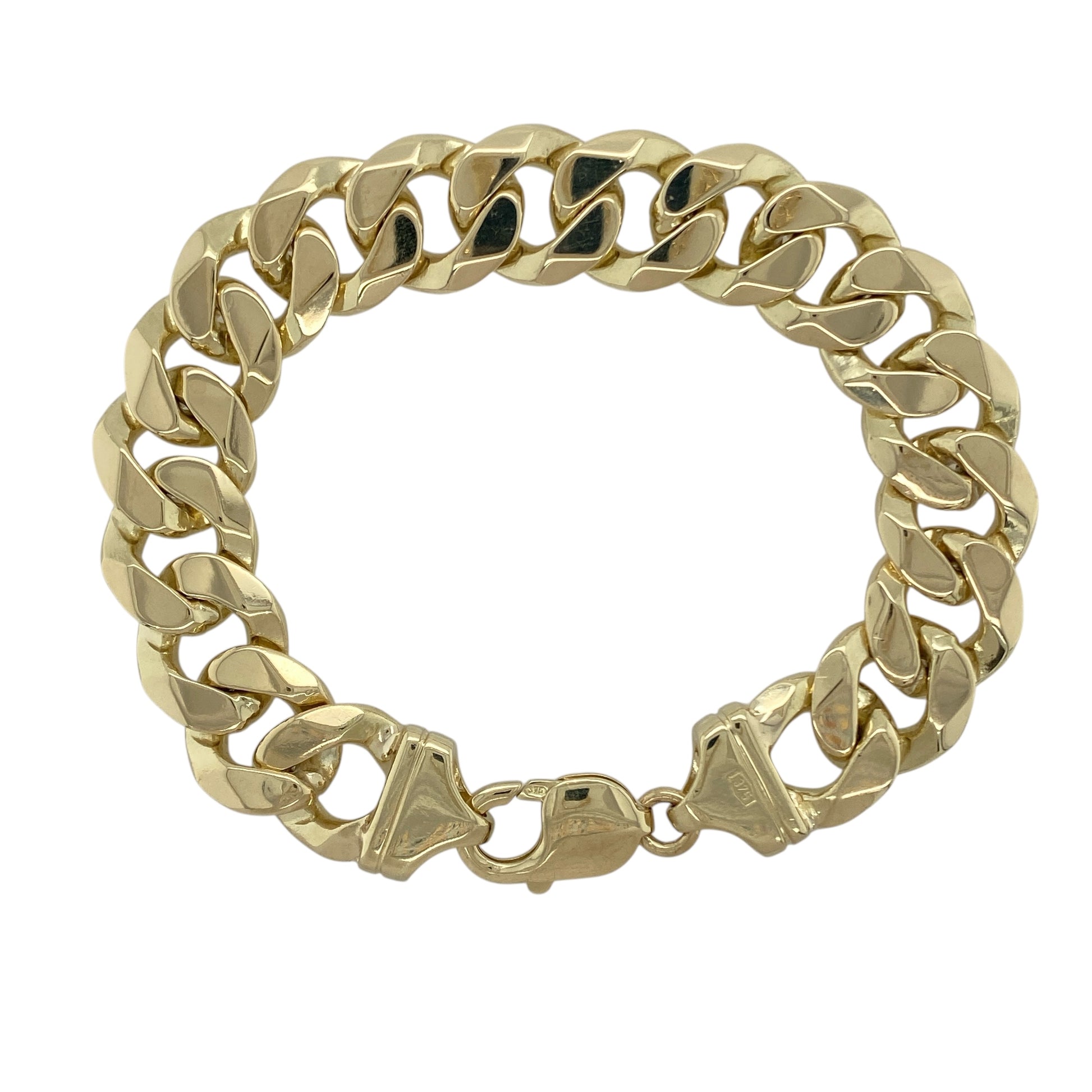 9ct Solid Gold 8.25" Curb Bracelet