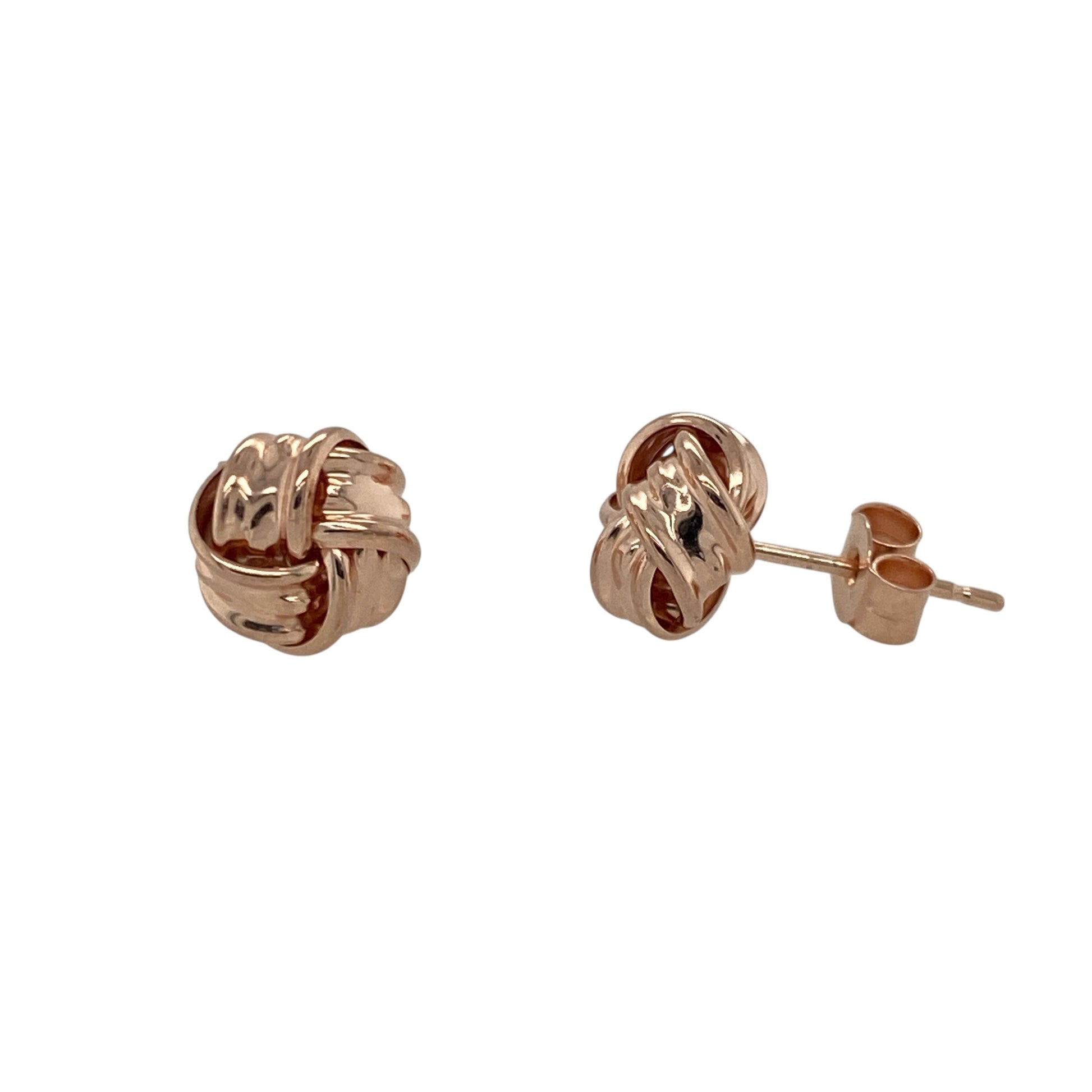 9ct Gold 8mm Knot Stud Earrings