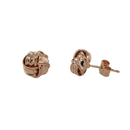 9ct Gold 8mm Knot Stud Earrings