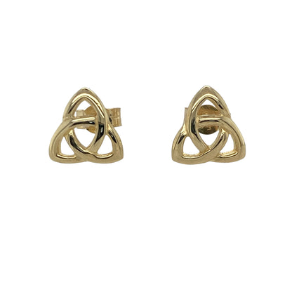 Bring symbolic elegance and classic style to your look with these pre-owned 9ct yellow gold Celtic Trinity Knot stud earrings—perfect for everyday wear or as a meaningful gift.

Design: Each earring features the traditional Celtic Trinity Knot, representing eternity, unity, and strength. The polished finish highlights the graceful interlacing design, creating a timeless and versatile look.