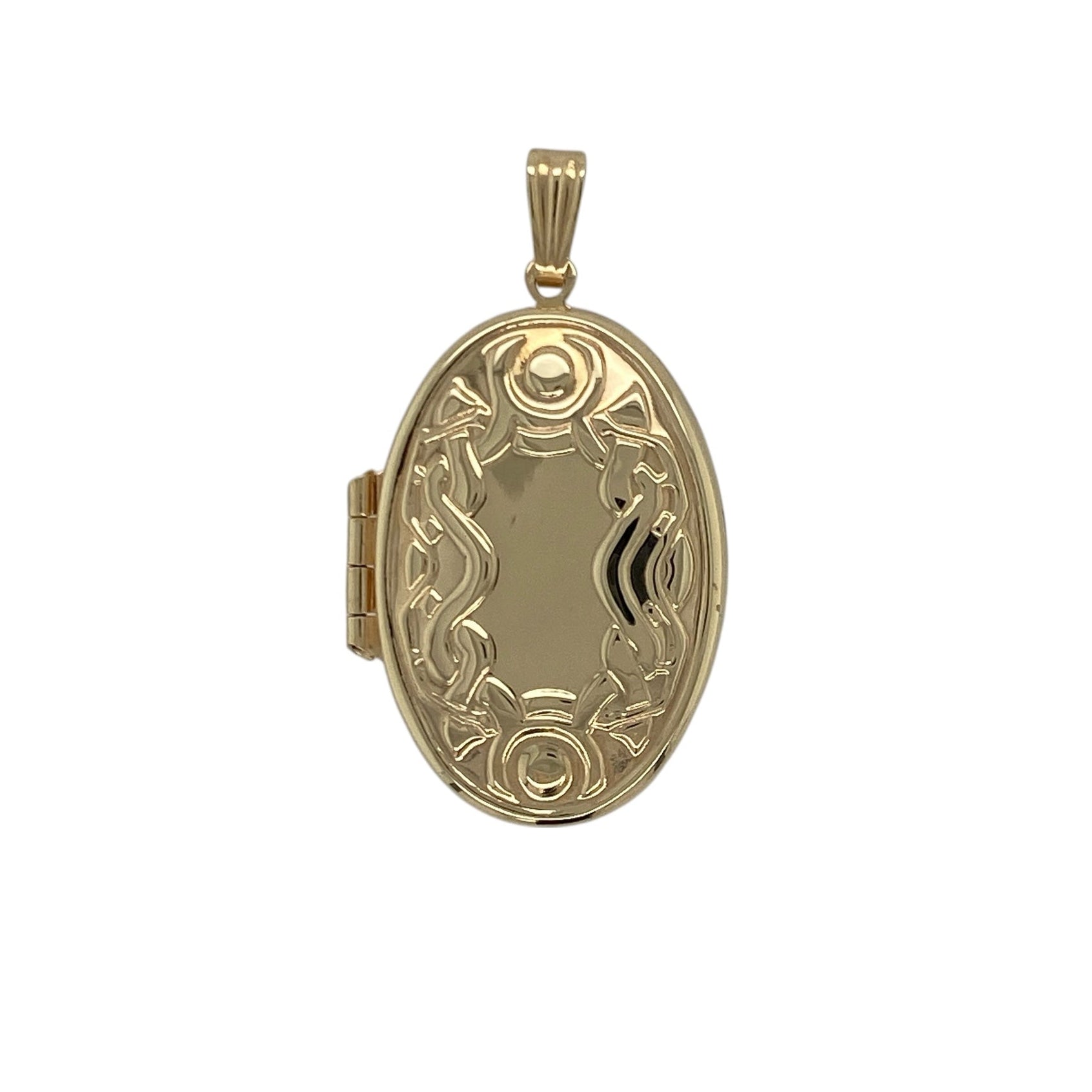 9ct Gold Celtic Style Oval Locket