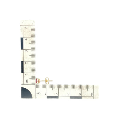 9ct Gold & Ruby Set Round Stud Earrings