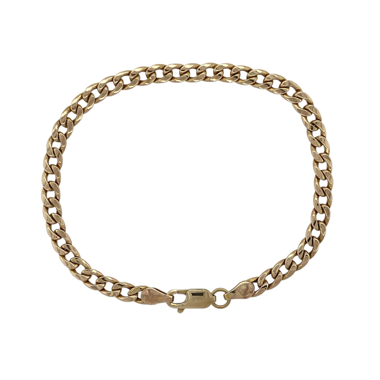 9ct Gold 7.5" Hollow Curb Bracelet