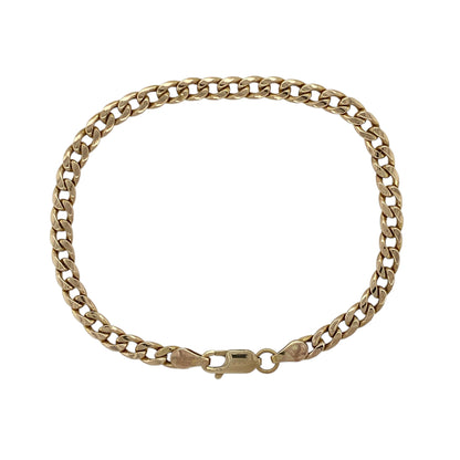 9ct Gold 7.5" Hollow Curb Bracelet