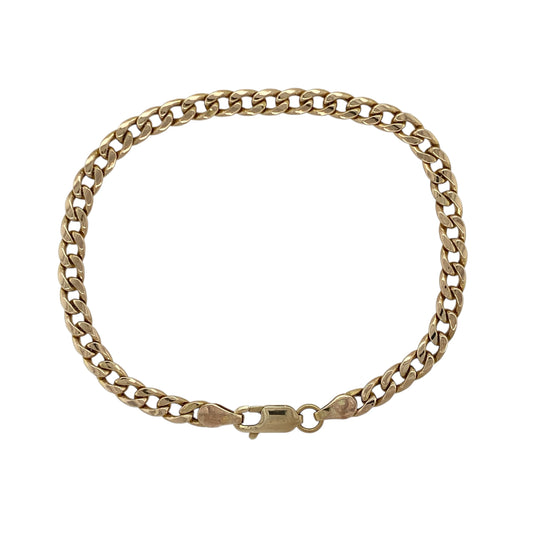 9ct Gold 7.5" Hollow Curb Bracelet