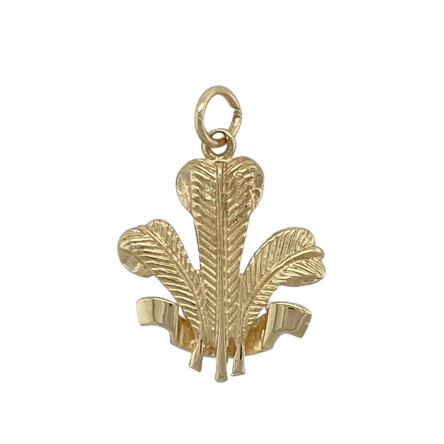 Bring heritage and elegance to your collection with this pre-owned 9ct yellow gold Welsh Three Feathers pendant—a timeless symbol of pride, strength, and tradition.

Design: The pendant features the iconic Welsh Three Feathers emblem, beautifully detailed to capture the spirit of Wales with refined craftsmanship.
Material: Made from 9-carat yellow gold, the polished finish enhances the intricate design and gives the piece a warm, radiant shine.