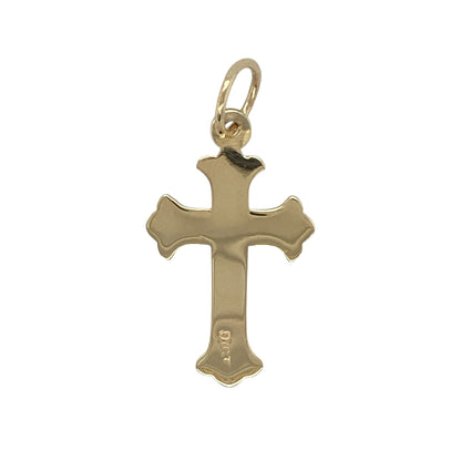 Add timeless elegance and spiritual meaning to your collection with this pre-owned 9ct yellow gold fancy plain cross pendant, featuring a classic design with subtle detail—perfect for everyday wear or as a meaningful gift.

Design: The pendant showcases a traditional cross shape with gently contoured edges and a polished finish, offering a refined and graceful appearance.
Material: Made from 9-carat yellow gold, the smooth surface enhances the warm golden tone and radiant shine.