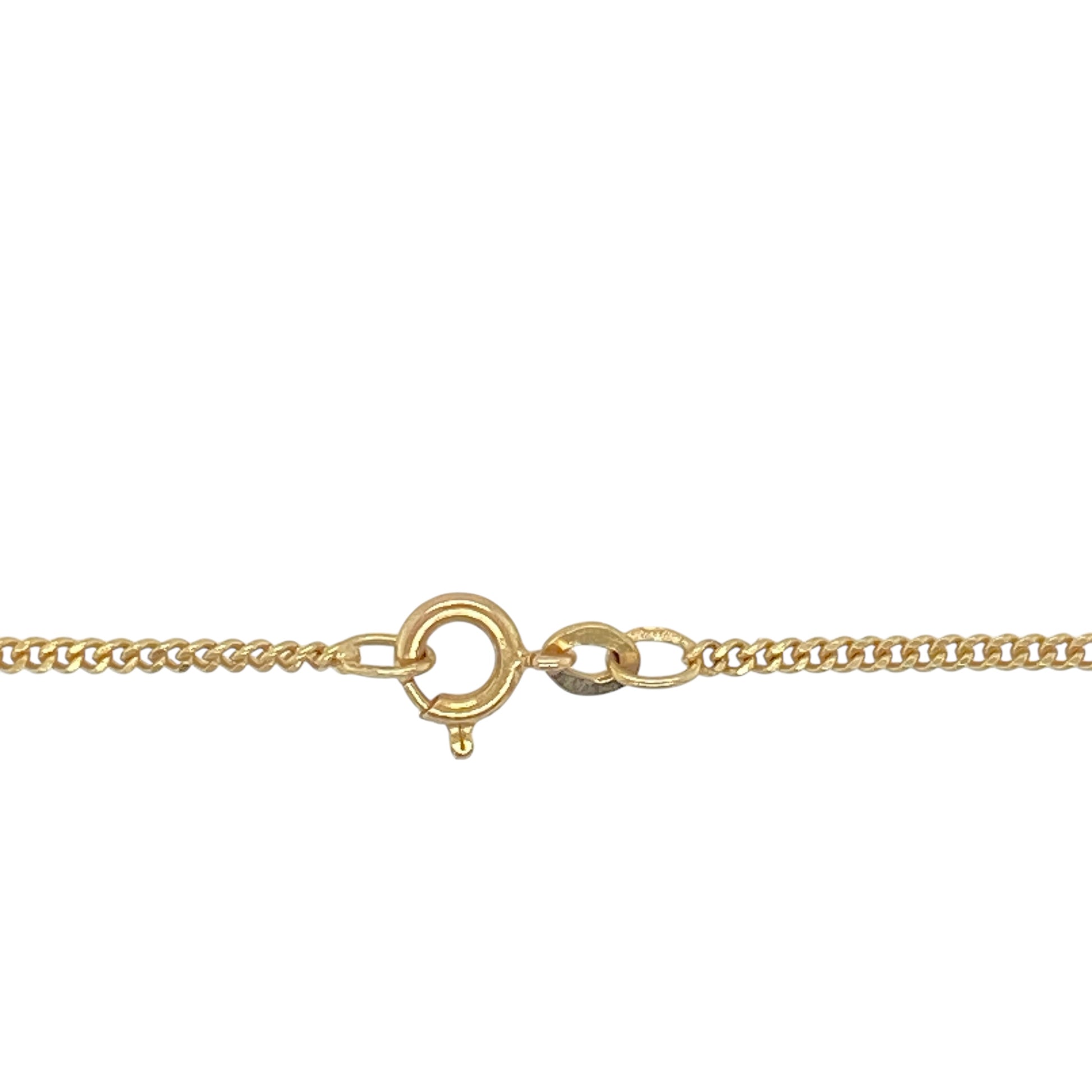 Add classic simplicity and subtle elegance to your collection with this pre-owned 9ct gold curb chain, offering a refined design perfect for everyday wear or pairing with a delicate pendant.

Design: The chain features traditional curb links measuring 1mm wide, creating a sleek and understated look that sits comfortably against the neckline.
Material: Made from 9-carat gold, the polished finish enhances its warm tone and timeless shine.
