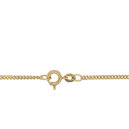Add classic simplicity and subtle elegance to your collection with this pre-owned 9ct gold curb chain, offering a refined design perfect for everyday wear or pairing with a delicate pendant.

Design: The chain features traditional curb links measuring 1mm wide, creating a sleek and understated look that sits comfortably against the neckline.
Material: Made from 9-carat gold, the polished finish enhances its warm tone and timeless shine.

