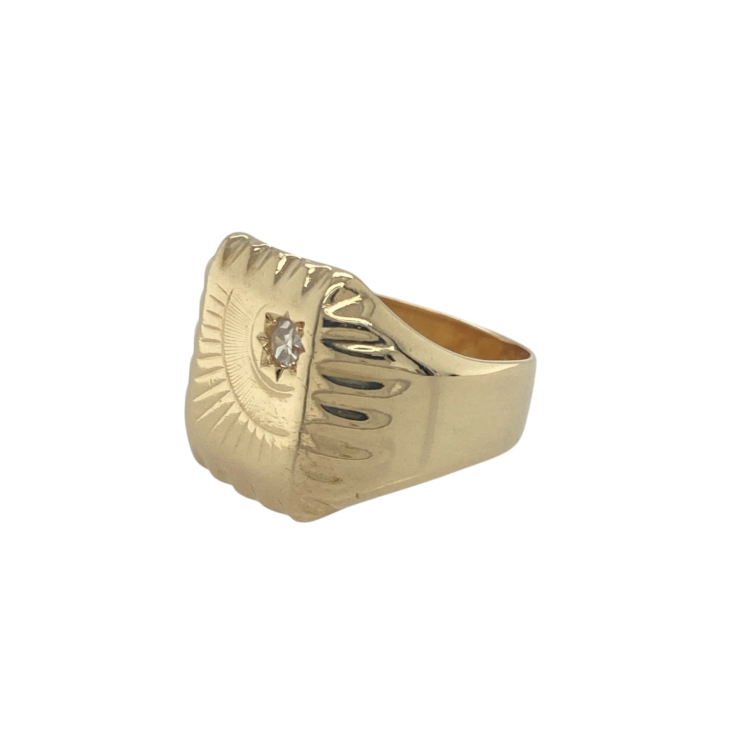 9ct Gold Diamond Set Signet Ring
