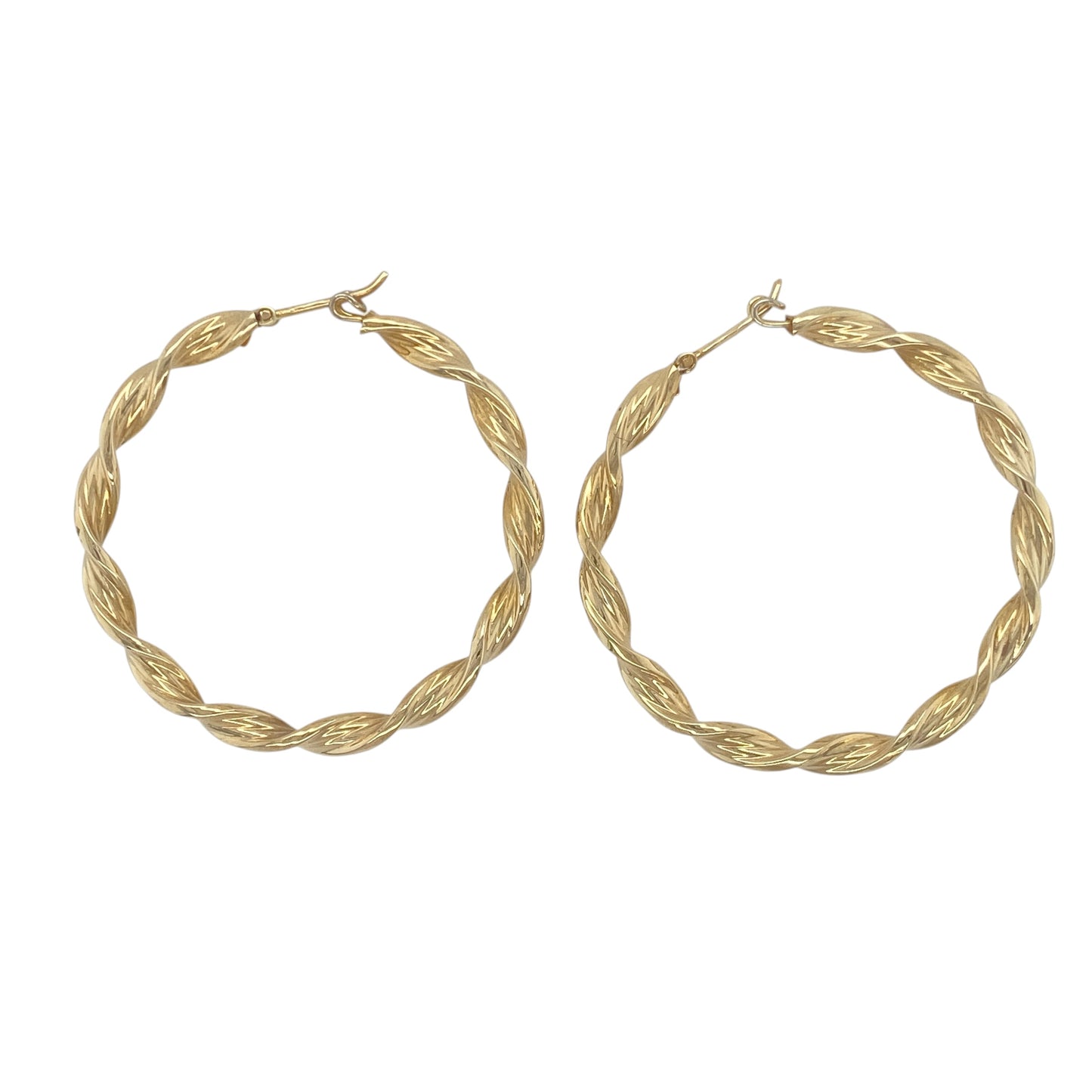9ct Gold Twist Hoop Earrings