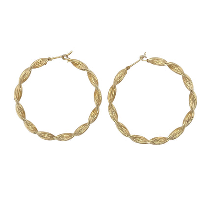 9ct Gold Twist Hoop Earrings