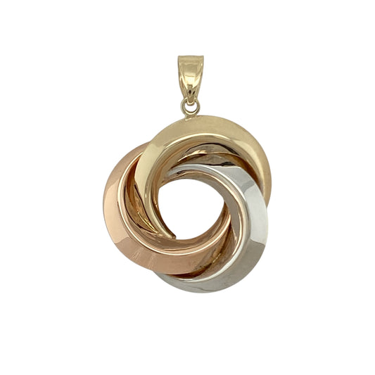 9ct Gold Circle Spiral Knot Pendant