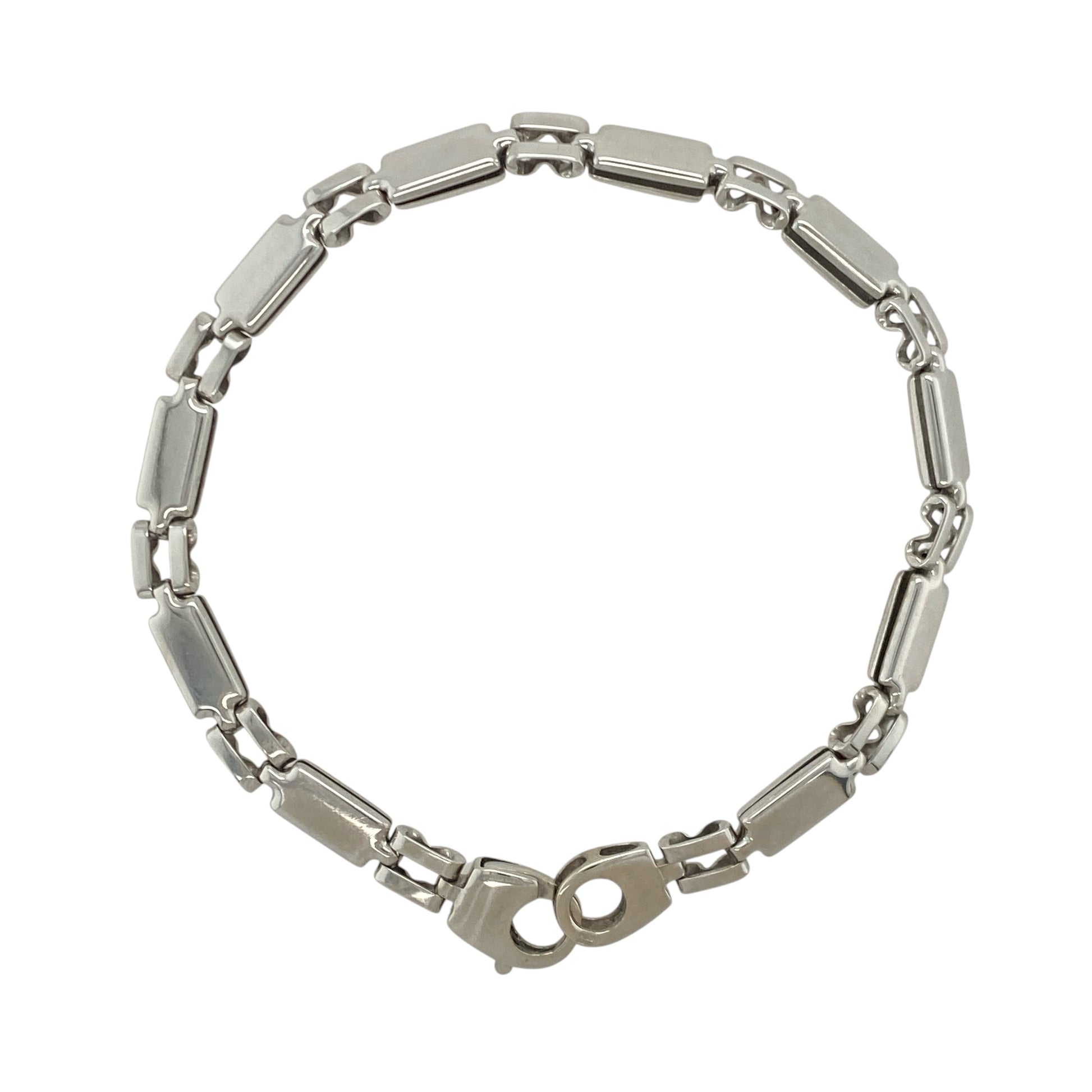 9ct White Gold 7.5" Bar Link Bracelet