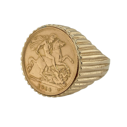 9ct Gold Mount Ring with 22ct Gold Full Sovereign