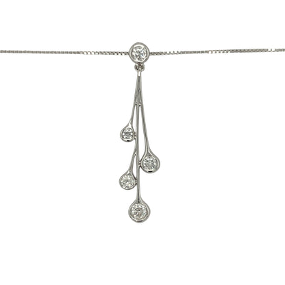 Bring refined sparkle and graceful elegance to your collection with this pre-owned 18ct white gold diamond drop pendant necklace—an exquisite piece offering timeless sophistication and radiant brilliance.

Design: This 3.5cm pendant features an elegant drop design adorned with diamonds totalling approximately 0.41ct, creating a bright, flowing display of light and movement.