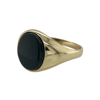 9ct Gold & Onyx Set Oval Signet Ring