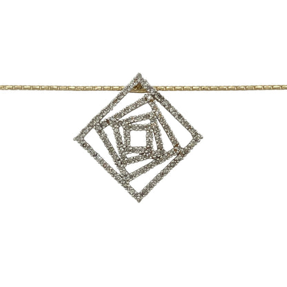 Bring modern elegance and subtle sparkle to your jewellery collection with this pre-owned 9ct yellow gold diamond abstract square pendant on an 18" snake chain — a contemporary piece with refined sophistication.

Design: The pendant measures 2.5cm in length and features an abstract square-inspired design accented with delicate diamonds, creating a stylish focal point with clean, artistic lines.