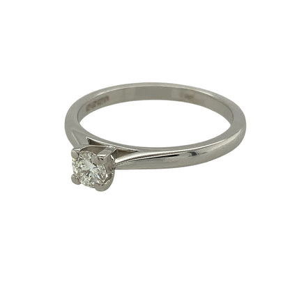 Bring classic sparkle and modern elegance to your jewellery collection with this new 9ct white gold diamond solitaire ring — a timeless piece with bright, refined charm.

Design: The ring features an approximately 0.25ct brilliant-cut diamond at the centre, offering lively, eye-catching sparkle in a traditional solitaire style.
Material: Made from 9ct white gold, the polished finish enhances the cool, contemporary tone of the metal and beautifully complements the diamond’s brilliance.