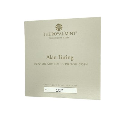2022 Innovation of Science Alan Turning UK 22ct Gold 50p Gold Proof Coin