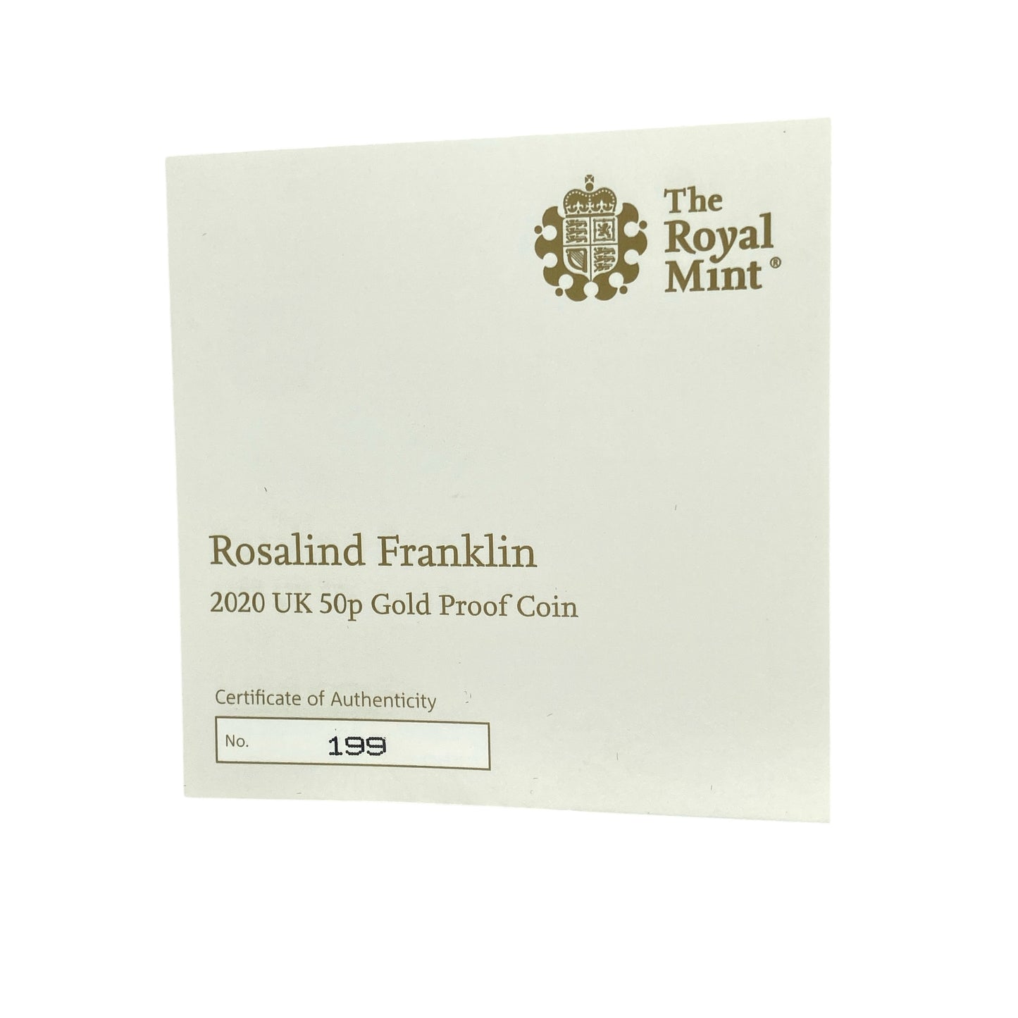 2020 Innovation of Science Rosalind Franklin UK 22ct Gold 50p Gold Proof Coin