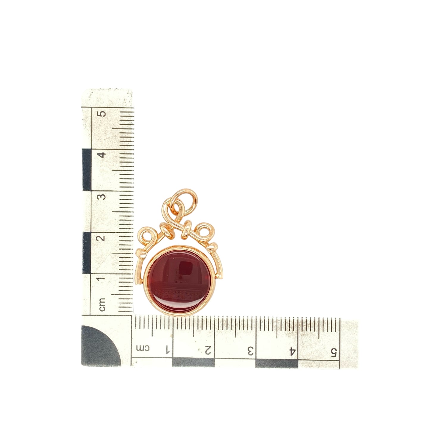 9ct Gold Bloodstone & Carnelian Set Fob Pendant