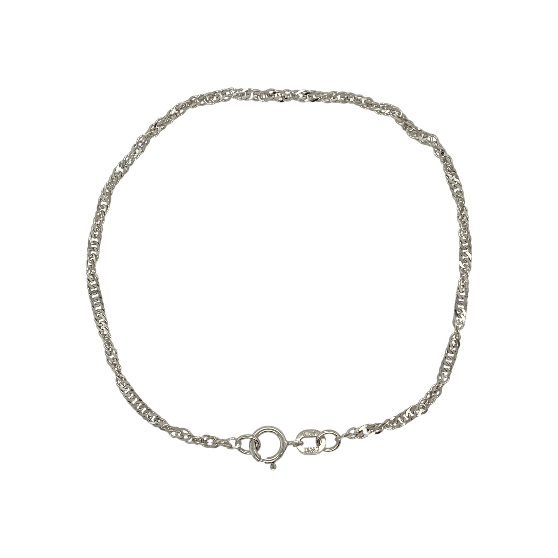 9ct White Gold 7.5" Singapore Bracelet