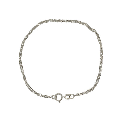 9ct White Gold 7.5" Singapore Bracelet