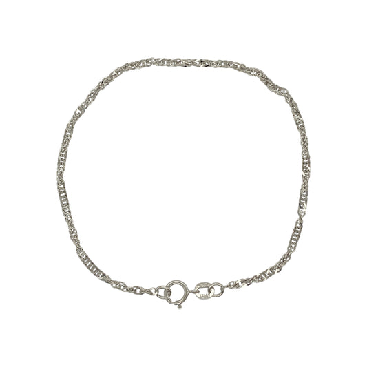 9ct White Gold 7.5" Singapore Bracelet