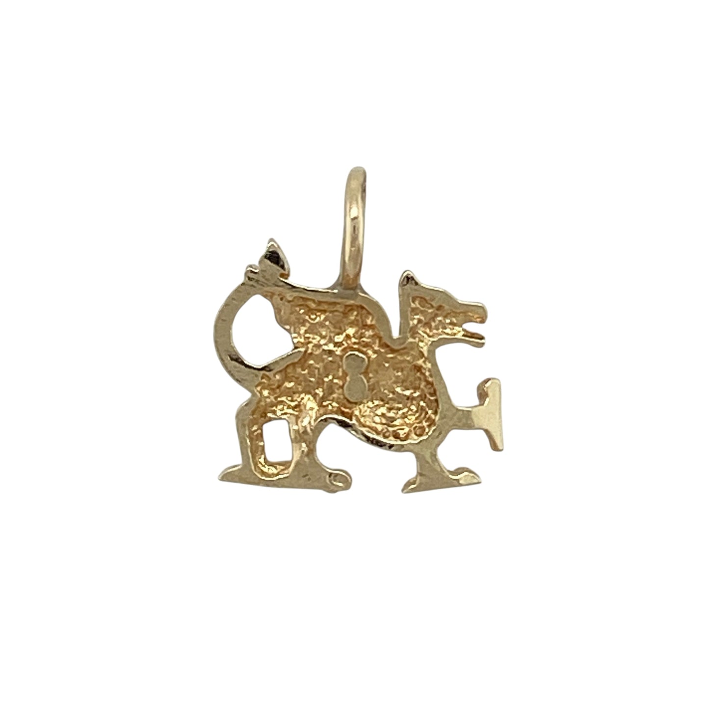 Bring bold Welsh symbolism and timeless style to your jewellery collection with this pre-owned 9ct yellow gold Welsh dragon pendant, a striking emblem of heritage and strength.

Design: The pendant features the iconic Welsh dragon motif, symbolising power, protection, and national pride, presented in a detailed and recognisable form.
Material: Made from 9-carat yellow gold, the warm polished finish enhances the detailing and gives the pendant a rich golden glow.