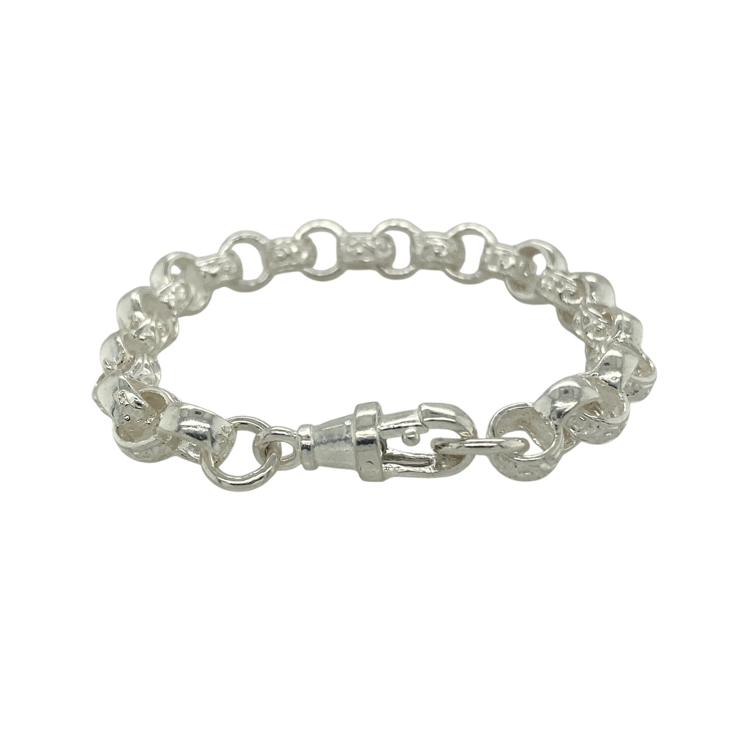 Bring charming style and quality craftsmanship to a young jewellery collection with this new 925 silver patterned belcher children’s bracelet, offering a durable and eye-catching design.

Design: The bracelet features a classic belcher link pattern with decorative detailing, creating a stylish yet playful look suitable for children.
Material: Made from solid 925 sterling silver, the polished finish provides bright shine and lasting durability.