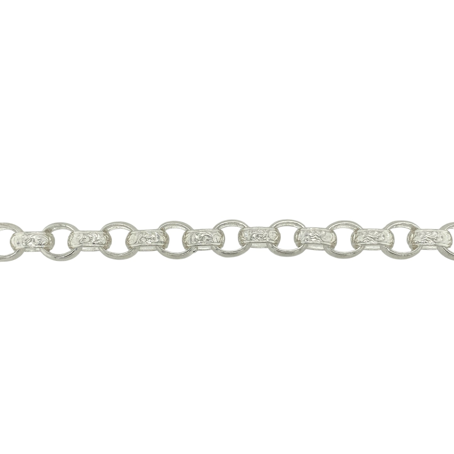 New 925 Silver 24" Patterned Oval Belcher Chain