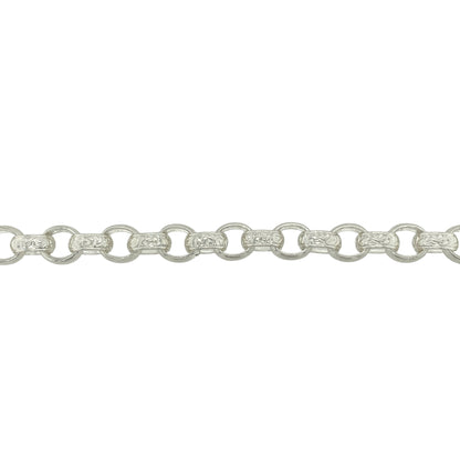 New 925 Silver 24" Patterned Oval Belcher Chain