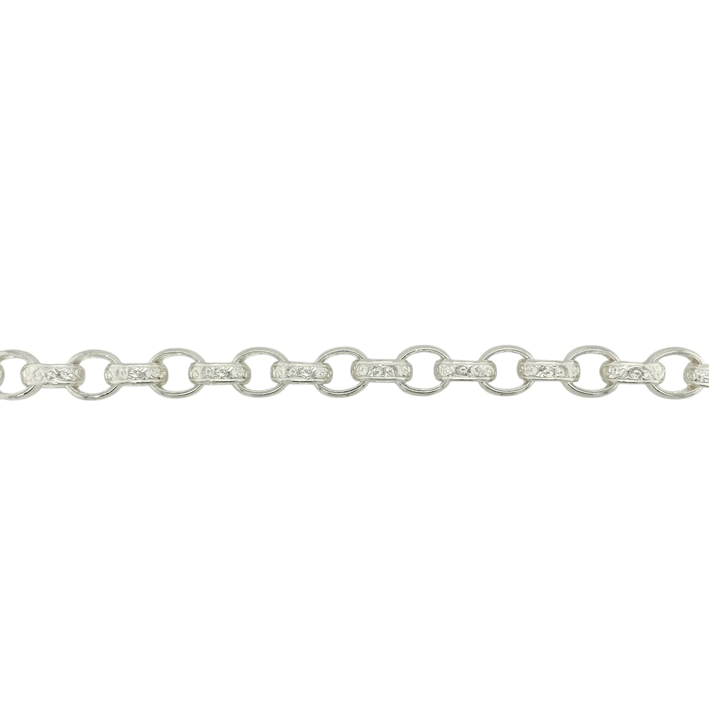 New 925 Silver 28" Patterned Oval Belcher Chain